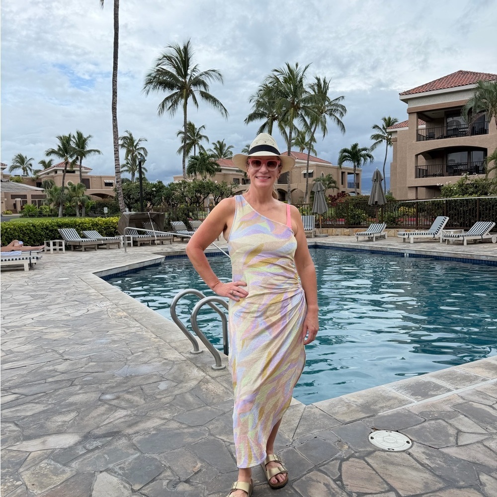PQ Swim Pastel Multicolor Velvet Swim Coverup Women's Medium/Large